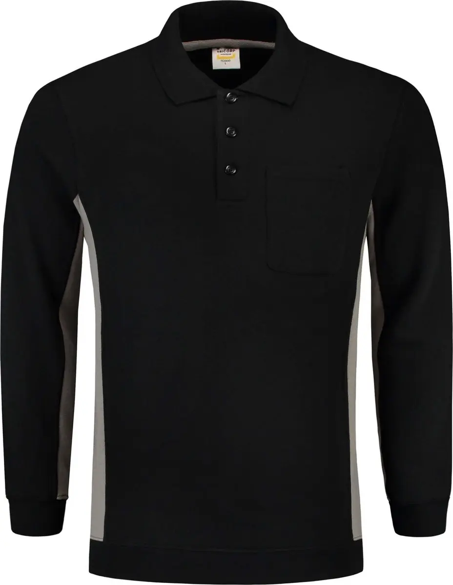 Tricorp Polo Sweater Bicolor Borstzak 302001 - L - Wit/Donkergrijs