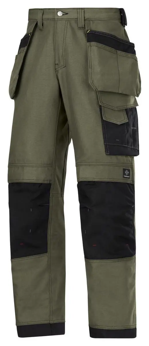 Snickers Canvas+ Broek 104 - Holsterpockets - Asgrijs/Zwart