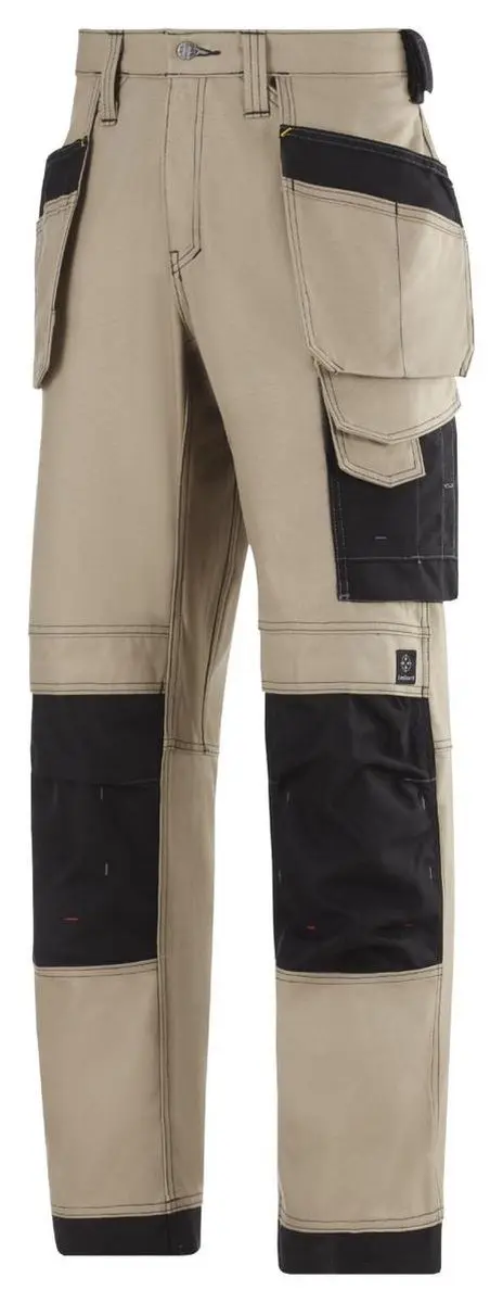 Snickers Canvas+ Broek 104 - Holsterpockets - Asgrijs/Zwart