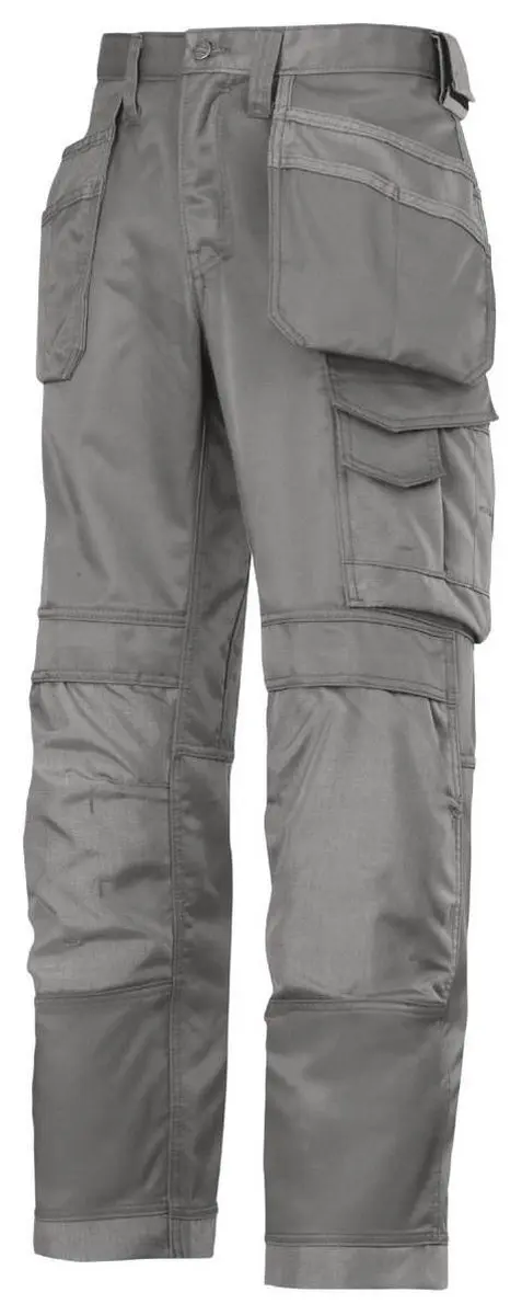 Snickers Canvas+ Broek 104 - Holsterpockets - Asgrijs/Zwart