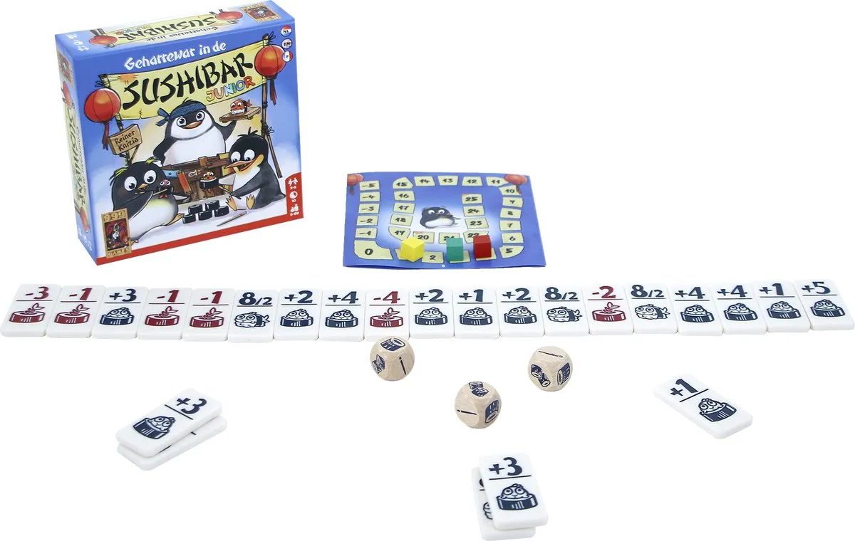 999 Games Geharrewar in de Sushibar Junior Dobbelspel - Multi - afbeelding 6 van 6