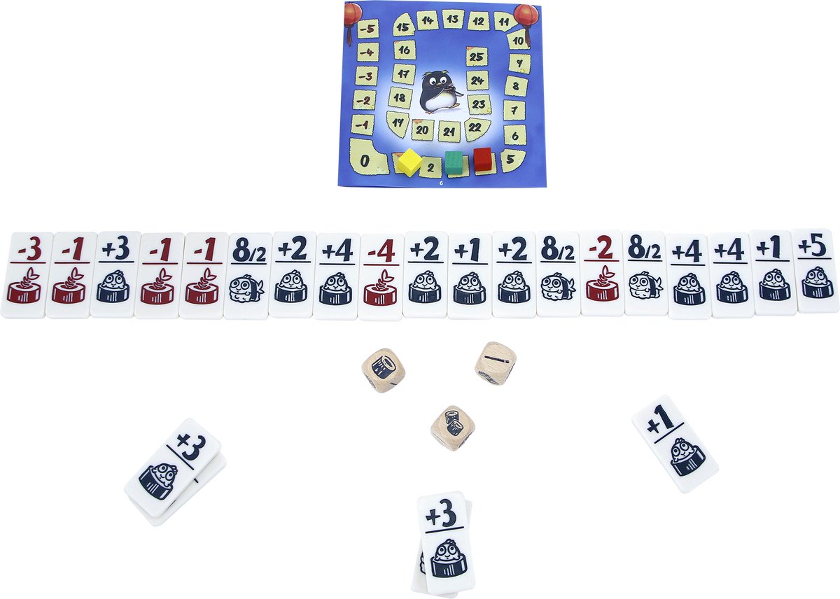 999 Games - Geharrewar in de Sushibar Junior - Dobbelspel - Snel dobbelspel voor het hele gezin - Gezelschapsspel - Familiespel - Klein cadeautje - bevat spelregels in NL en EN en FR