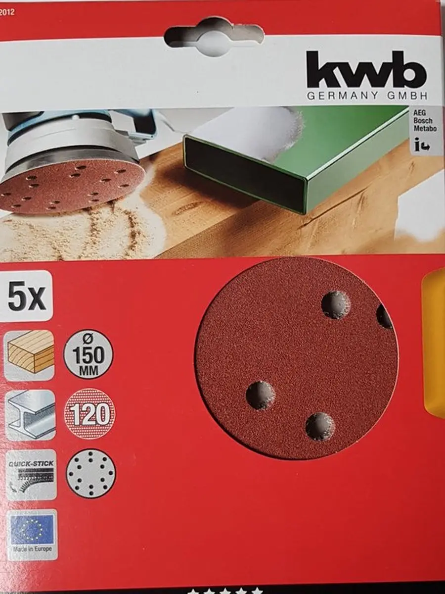 KWB Schuurschijf Ø150mm Korrel 240 - 5 Stuks