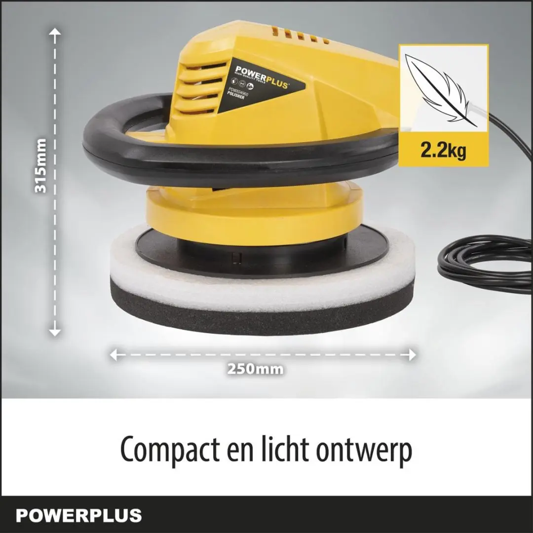 Powerplus POWX04960 Haakse Poliermachine 120W 240mm - 2 Accu's