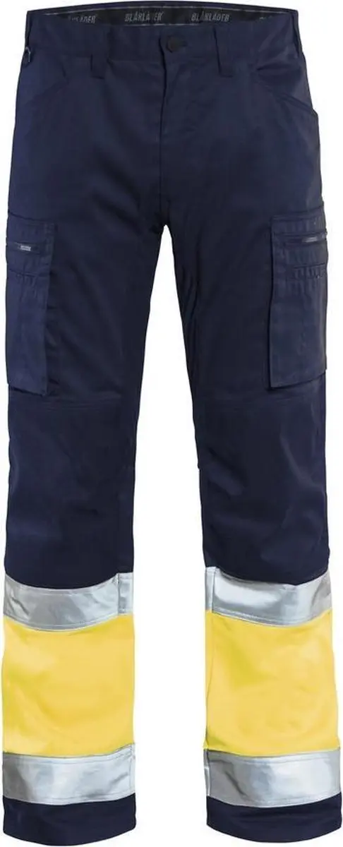 Blåkläder Werkbroek 1551-1811 High Vis - Maat 50 - Marine/High Vis Geel