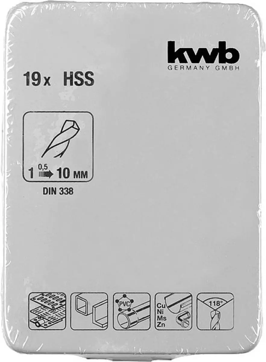KWB HSS Metaal-spiraalboorset 19-delig 1-6mm