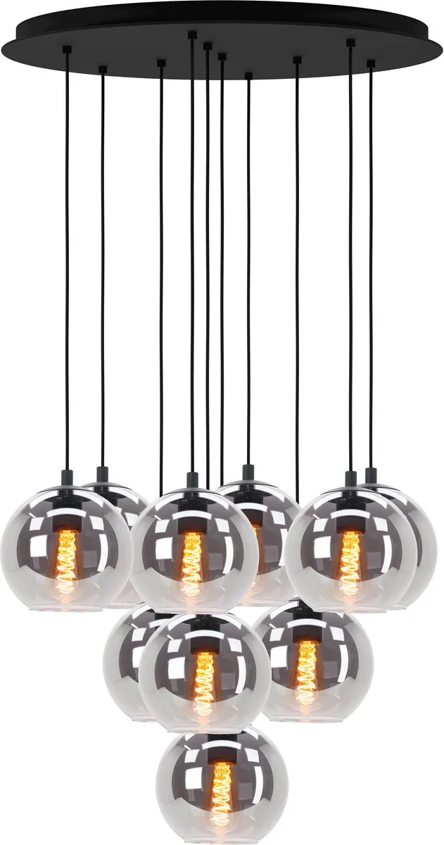 Eglo Ariscani Hanglamp Ø65,5cm - Rookglas - Zwart