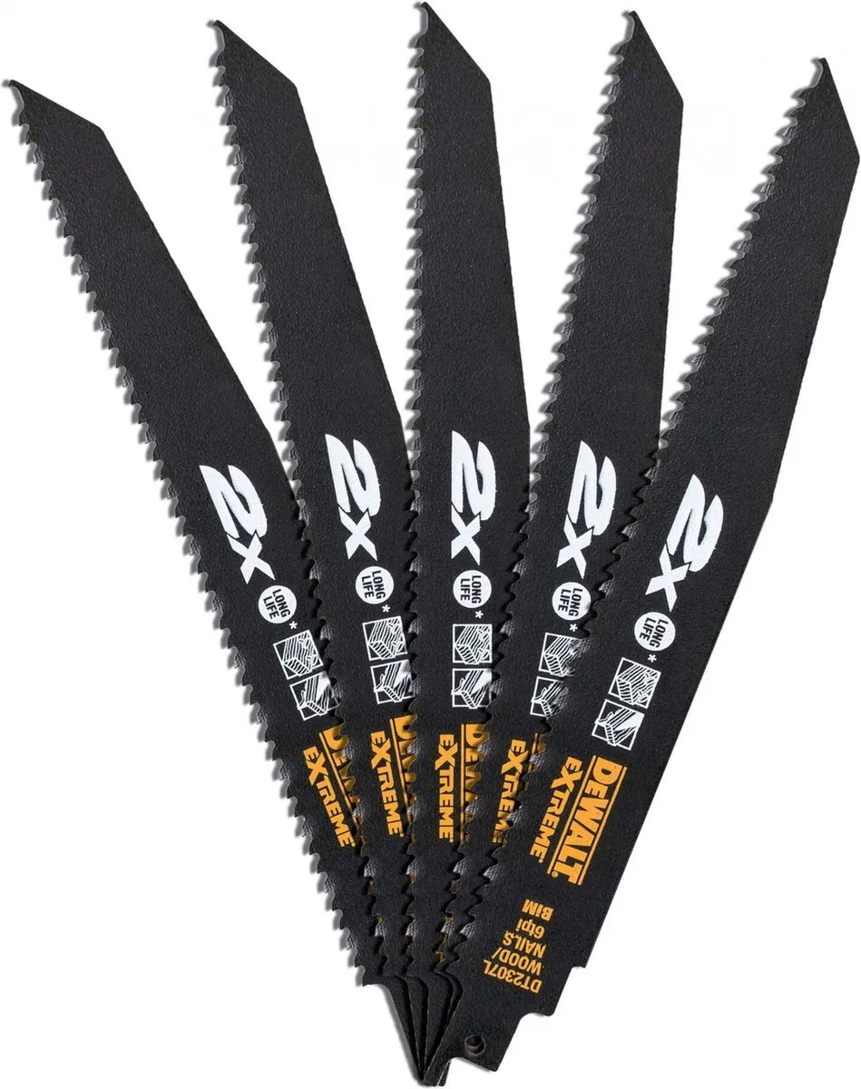 DeWalt DT2307L Reciprozaagblad Hout 228x4,2mm - 5 Stuks