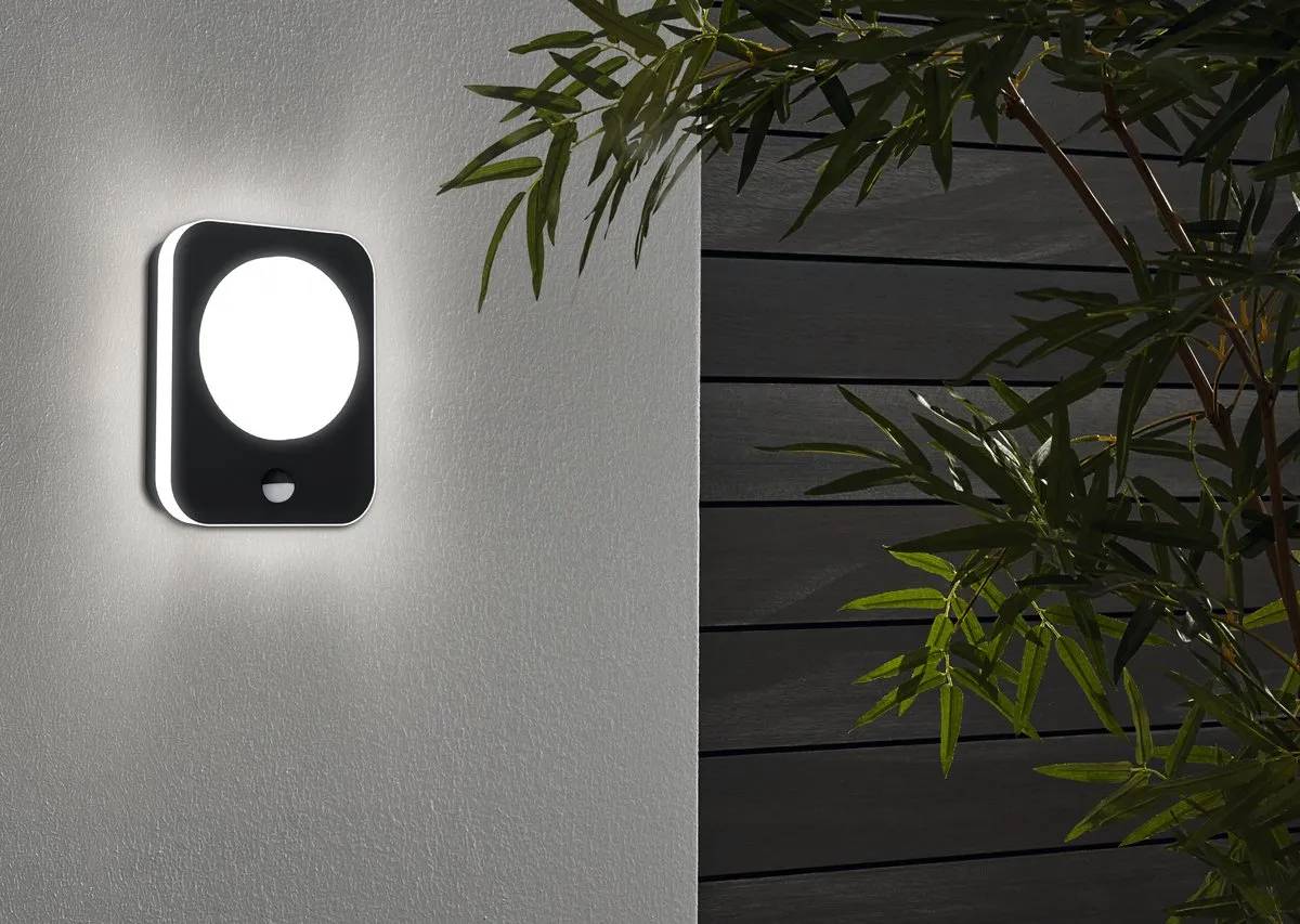 Eglo Madriz Wandlamp Buiten Sensor LED 23cm - Zwart/Wit - afbeelding 6 van 6