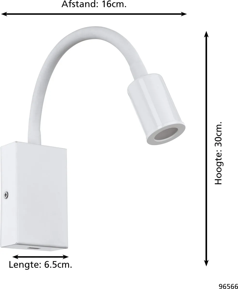 Eglo Tazzoli LED Wandlamp 450lm - Wit - afbeelding 6 van 6