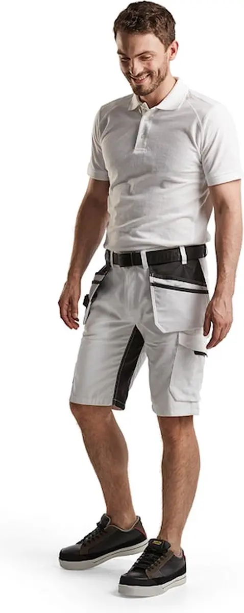 Blåkläder Poloshirt Piqué 3324-11050 - Wit/Donkergrijs XXL