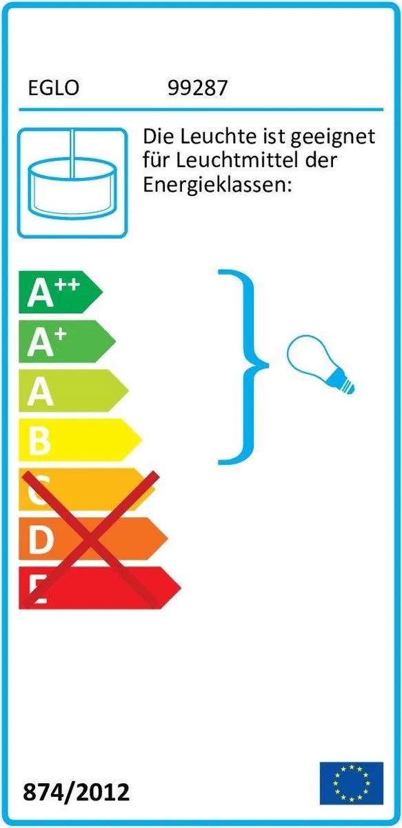 Eglo Pinto Textiel Hanglamp 94,5cm - Grijs - afbeelding 6 van 6