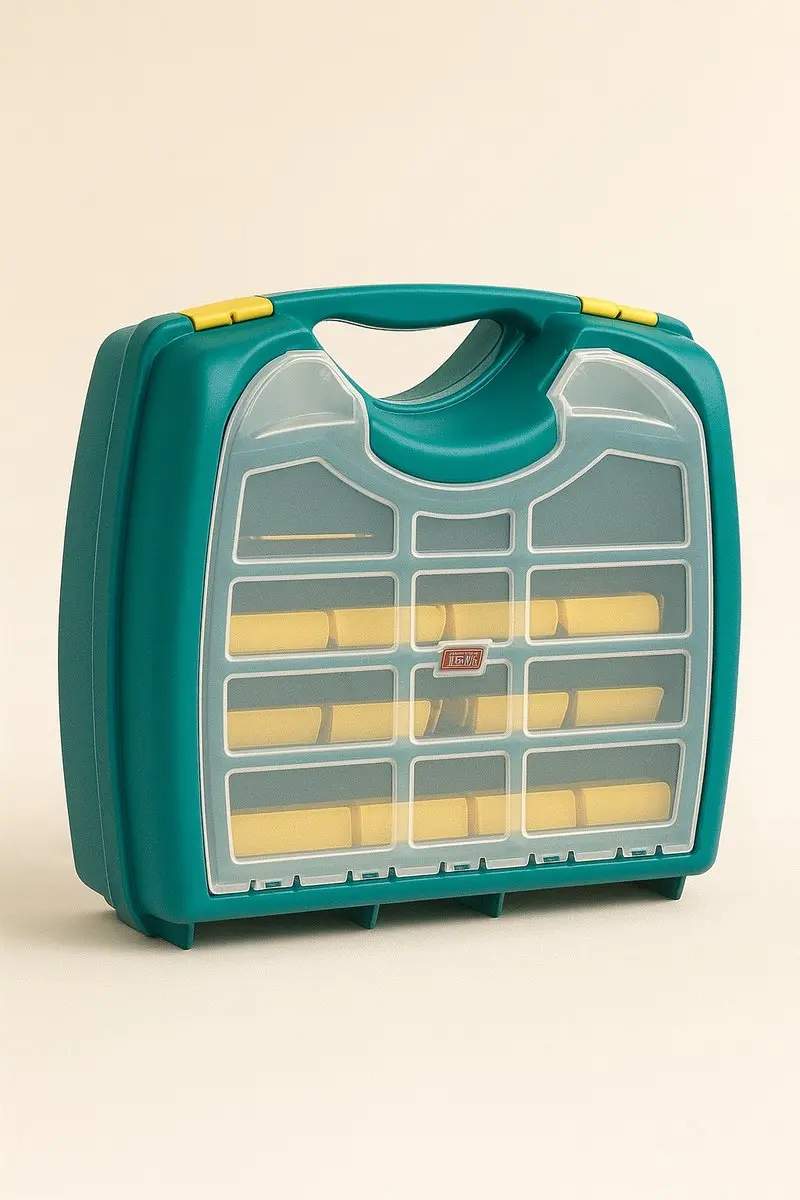 TAYG Gereedschapskoffer 401x352x156mm - 20 Verdeelvakken - Geel/Blauw