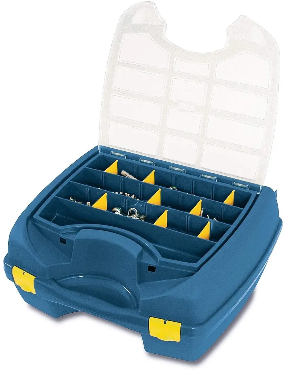 TAYG Gereedschapskoffer 401x352x156mm - 20 Verdeelvakken - Geel/Blauw