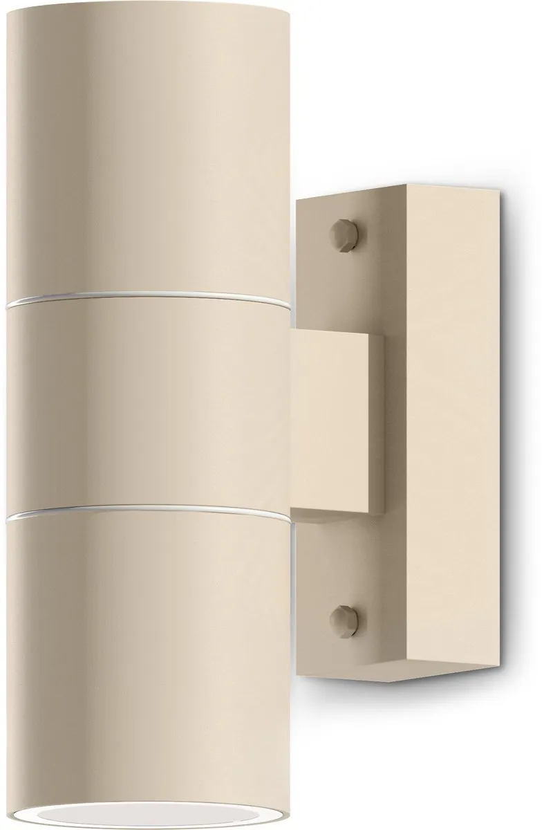 Calex Turin Wandlamp Zand - 2x GU10 - Up & Downlight - Waterdicht