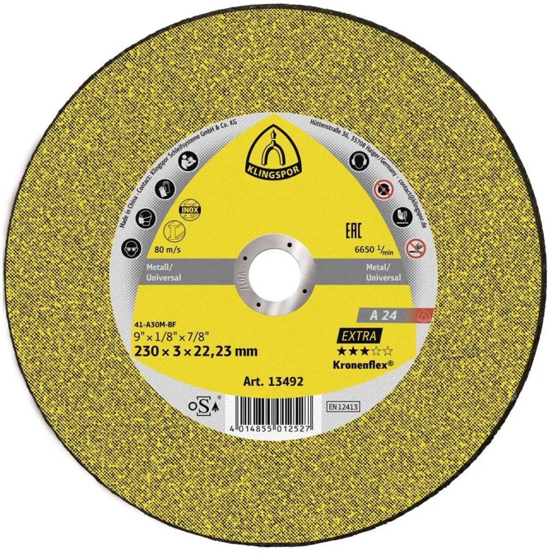 Klingspor A 24 Extra 13492 Doorslijpschijf Metaal 230mm