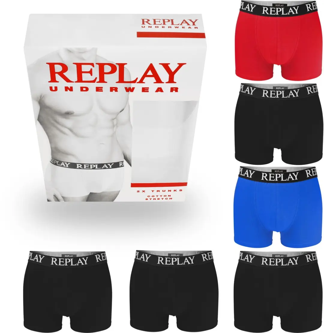 Replay Bokser Set 6 Stuks - Maat L - Zwart