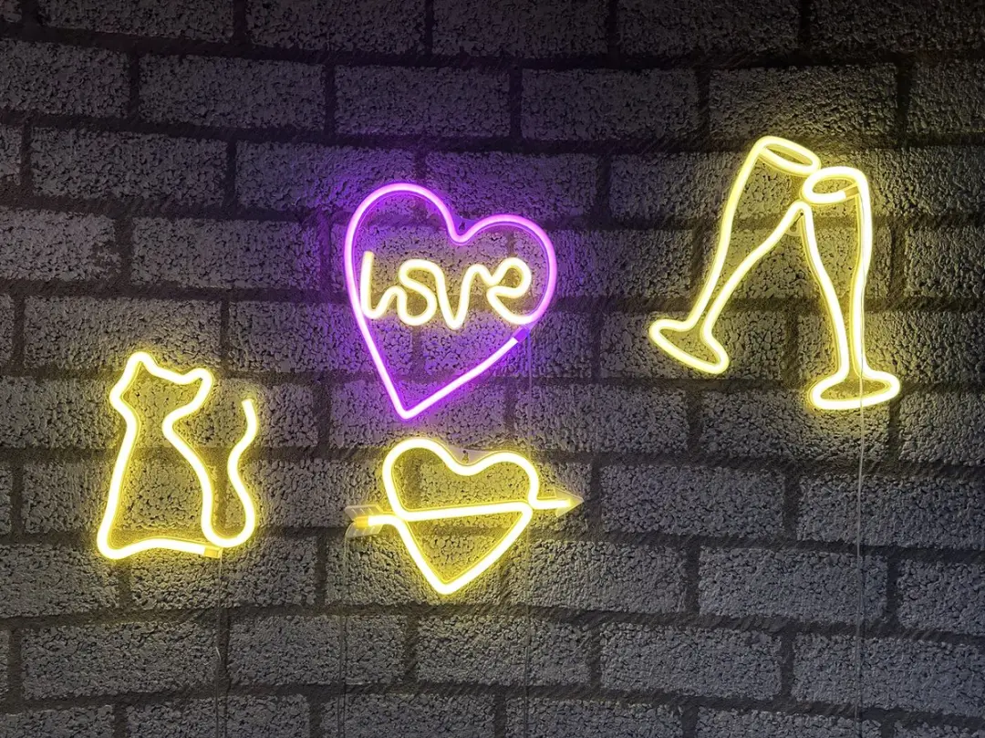 Impuls LED Wandlampen Neon Set 4 Stuks