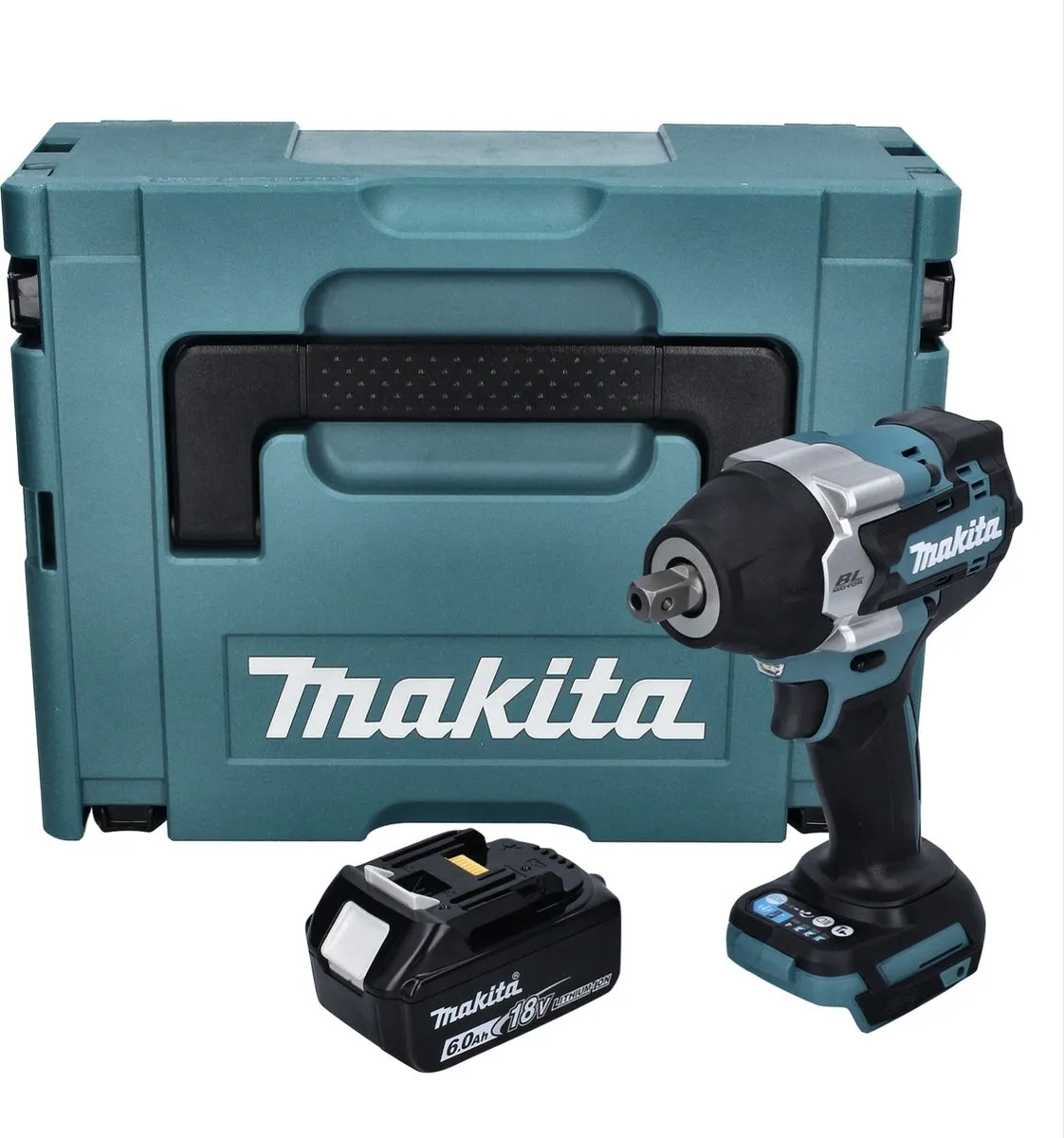 Makita DTW 701 G1J Slagmoersleutel 18V 700Nm - 1x 6.0Ah Accu - afbeelding 5 van 5