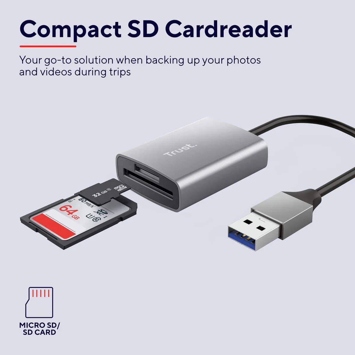 Trust DALYX 24135 USB 3.0 Chipkaartlezer - SD/microSD