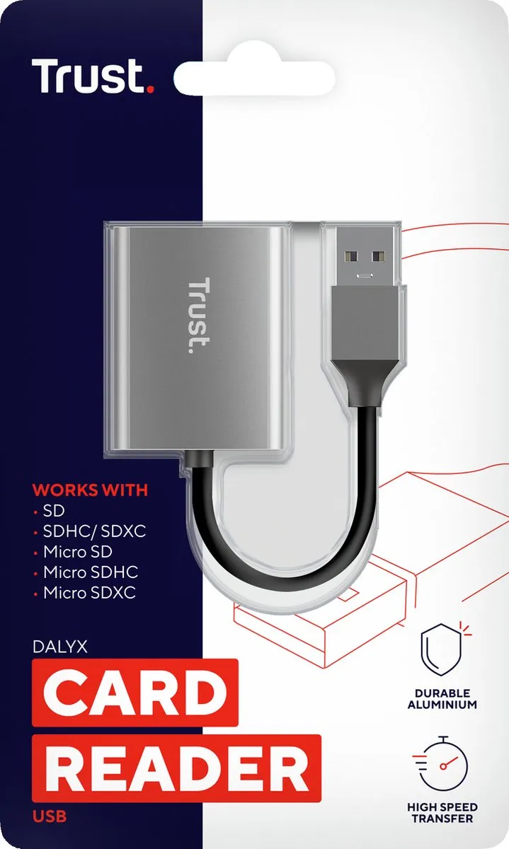 Trust DALYX 24135 USB 3.0 Chipkaartlezer - SD/microSD