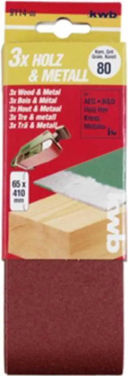 KWB Schuurband 65x410mm Korrel 80 - 3 Stuks