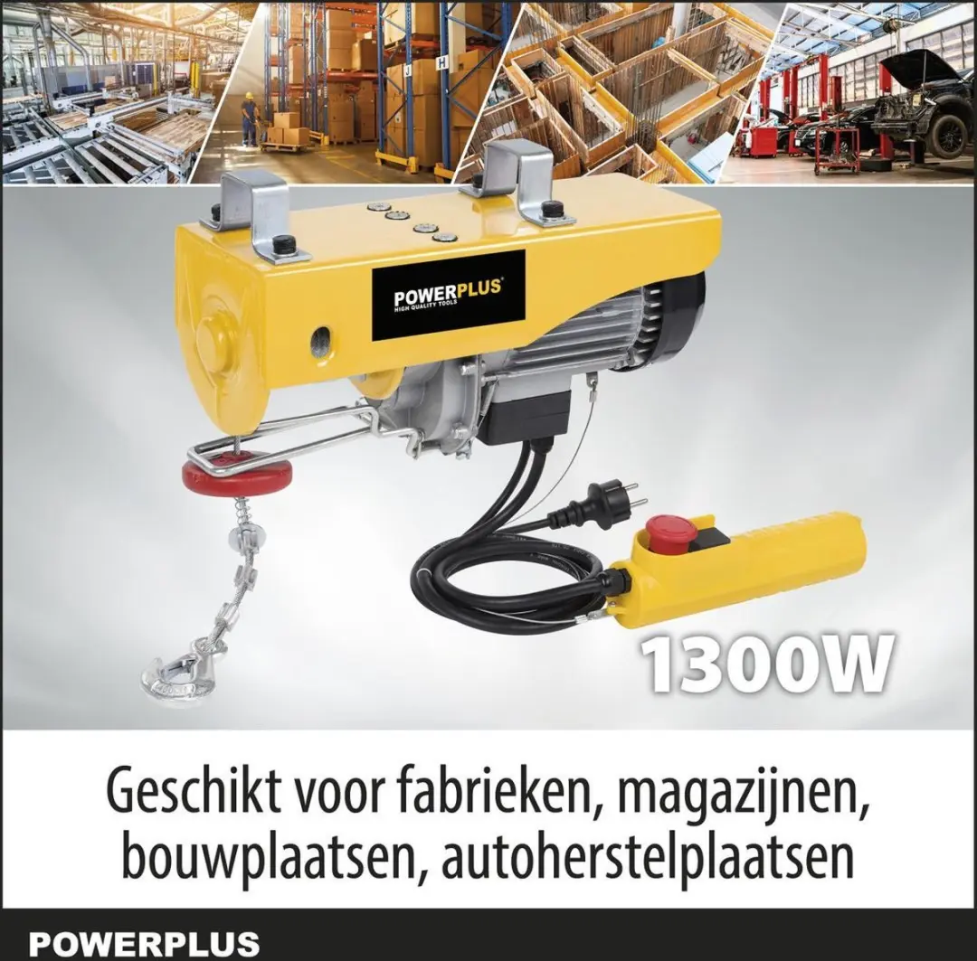 Powerplus POWX903 Elektrische Kabeltakel 1300W - 800kg