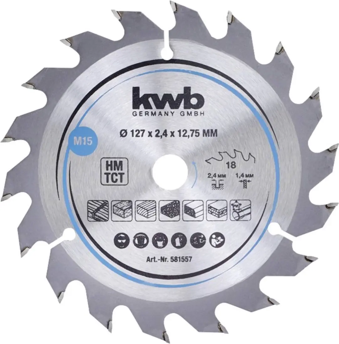 KWB 581557 Hardmetaal-cirkelzaagblad 127mm