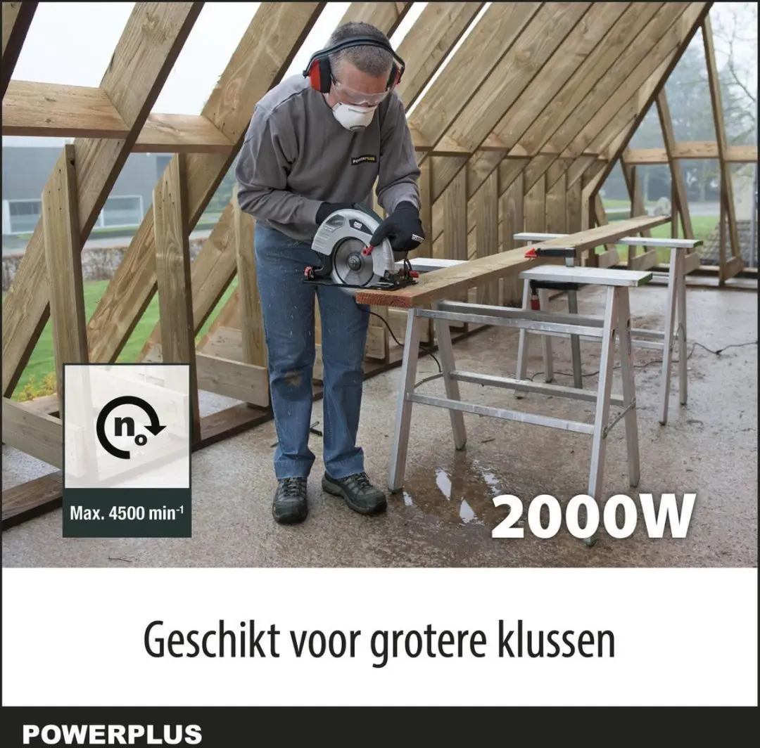 Powerplus POWP4020 Elektrische Cirkelzaag 2000W - Ø235mm