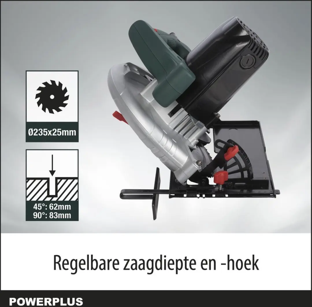 Powerplus POWP4020 Elektrische Cirkelzaag 2000W - Ø235mm