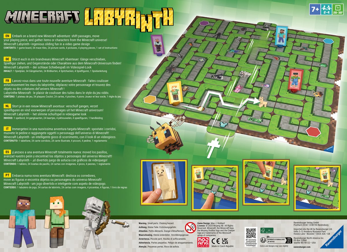 Ravensburger - Labyrinth Minecraft - Bordspel - 2-4 Spelers