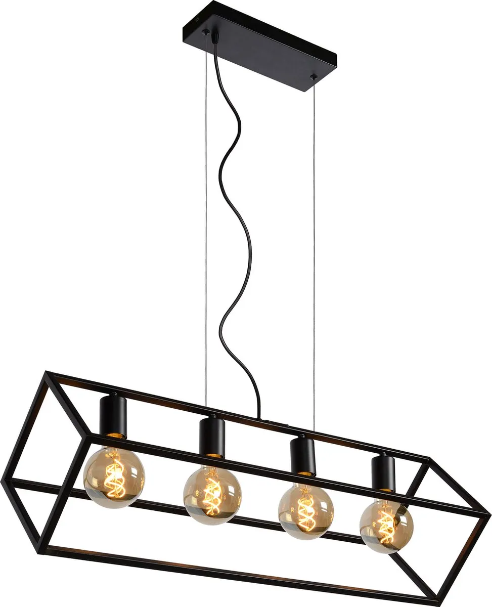 Lucide Fabian Hanglamp 4xE27 - Zwart