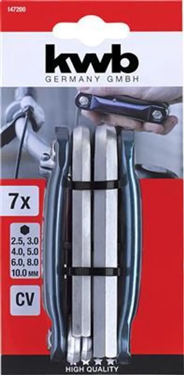 KWB Inbussleutelset 2,5-10mm - 7-delig