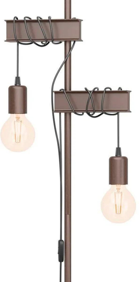Eglo Townshend 4 Vloerlamp - 169cm - Zwart/Bruin