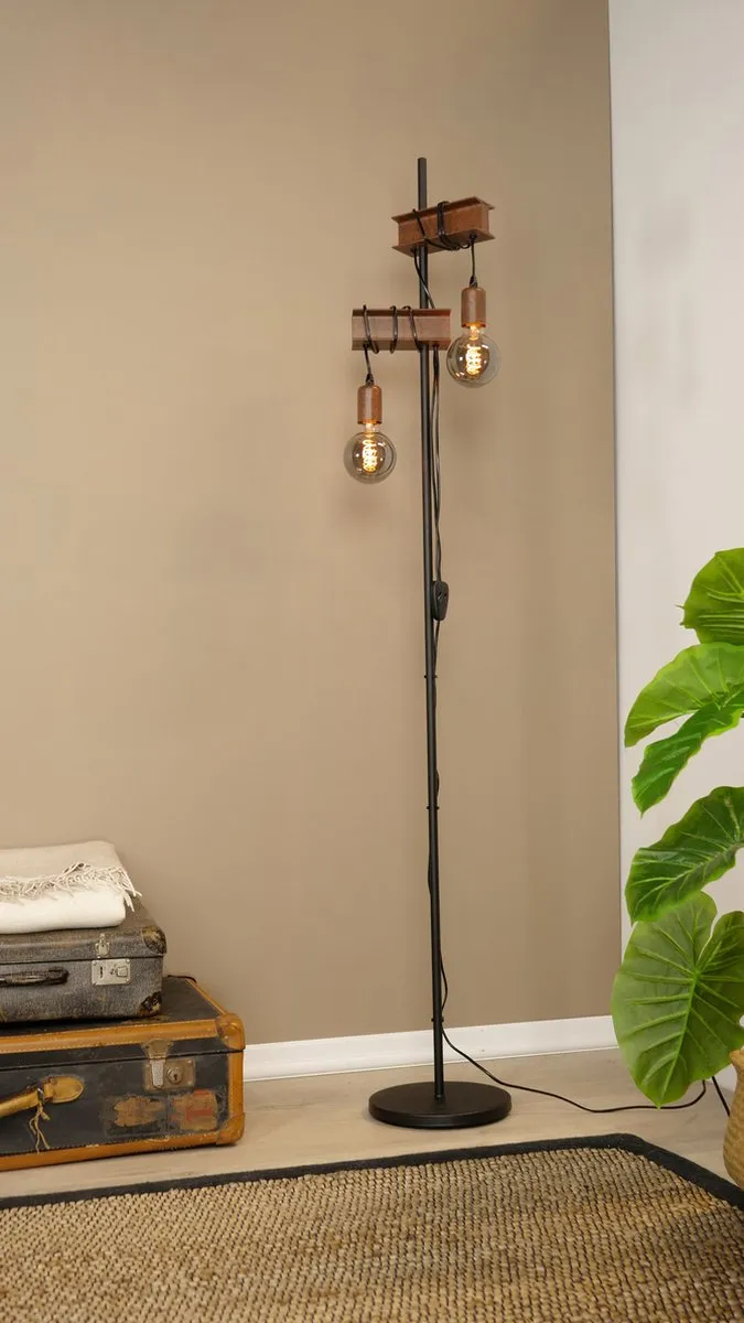 Eglo Townshend 4 Vloerlamp - 169cm - Zwart/Bruin