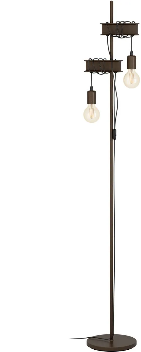 Eglo Townshend 4 Vloerlamp - 169cm - Zwart/Bruin
