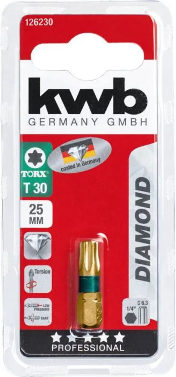 KWB Torx 30 Schroefbit 25mm - 1/4" - Diamond