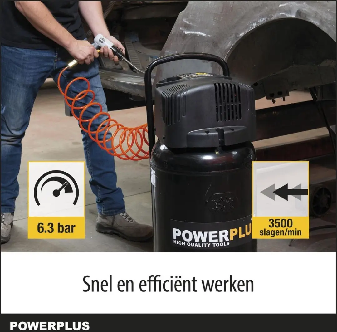 Powerplus POWAIR0019 Pneumatische Beitelset - 216L/min - 5 Accessoires