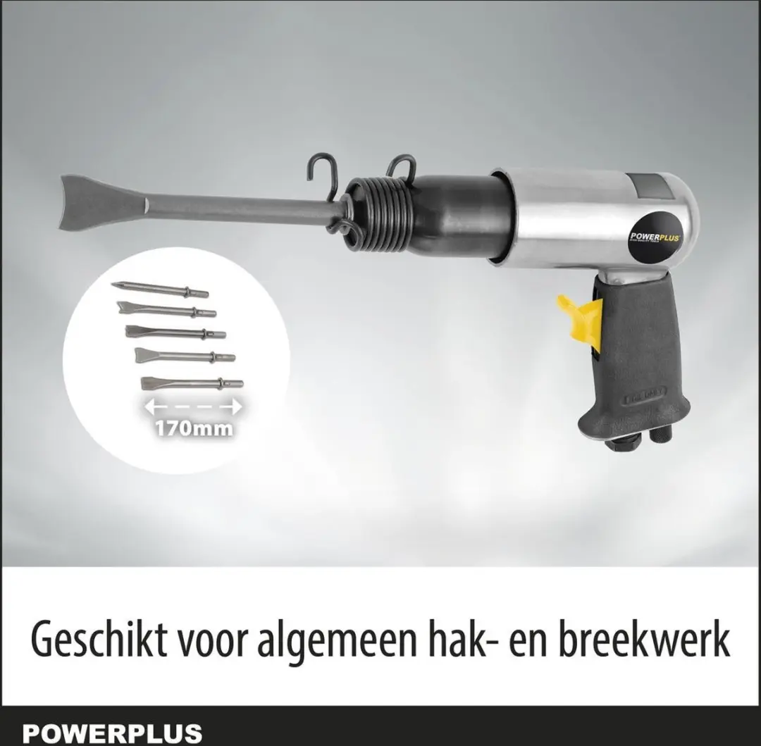 Powerplus POWAIR0019 Pneumatische Beitelset - 216L/min - 5 Accessoires