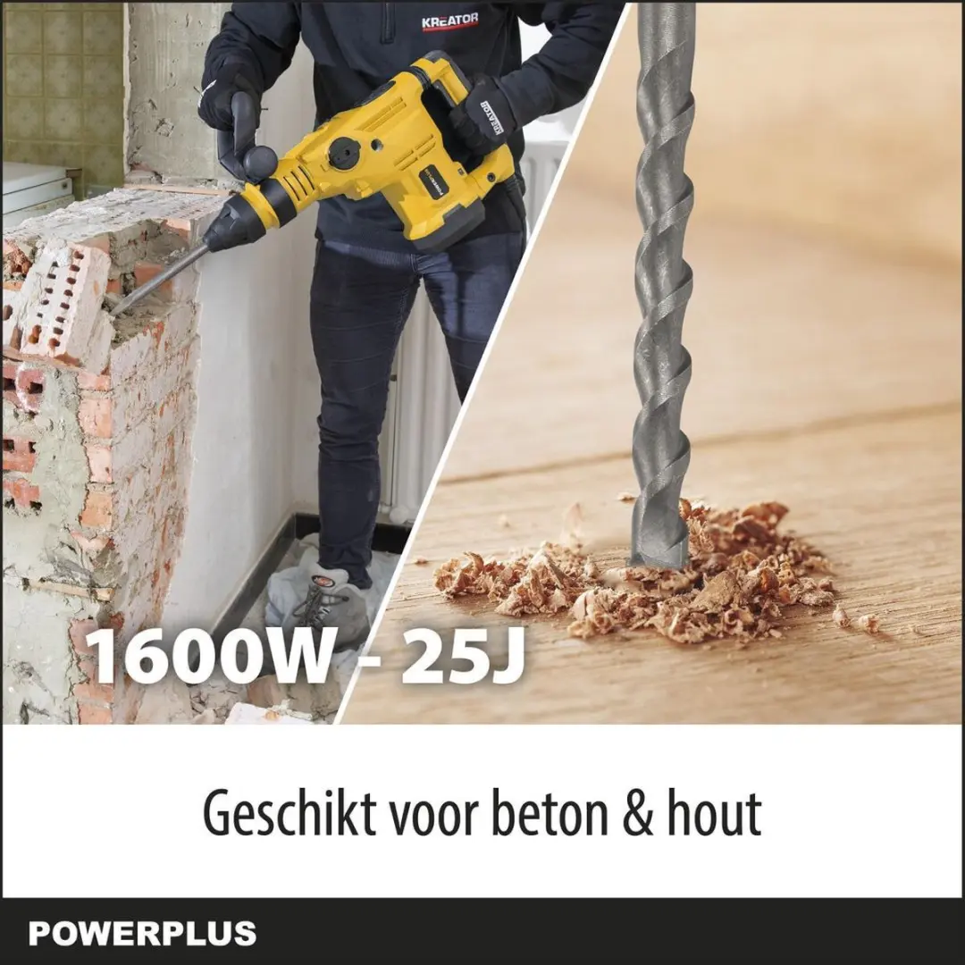 Powerplus POWX1190 Breekhamer 1600W - 25 Joule SDS Max