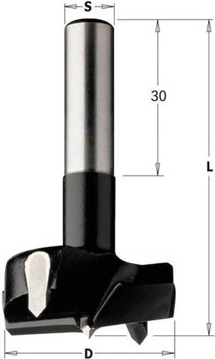 CMT Cilinderkopboor D20mm - Rechts - Hout