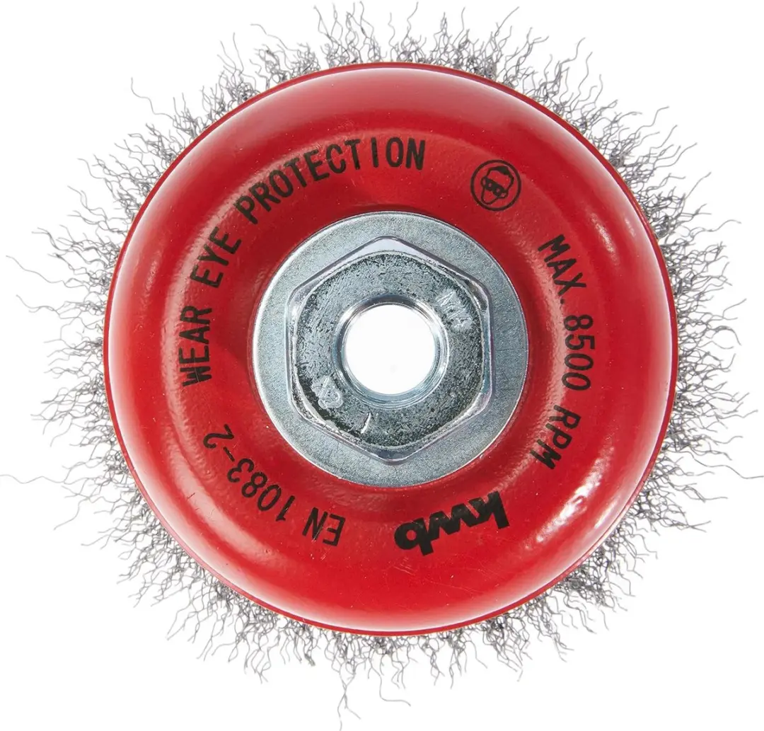 KWB Potborstel Ø100mm M14 HSS - Metaal/Steen - Zilver/Rood/Grijs