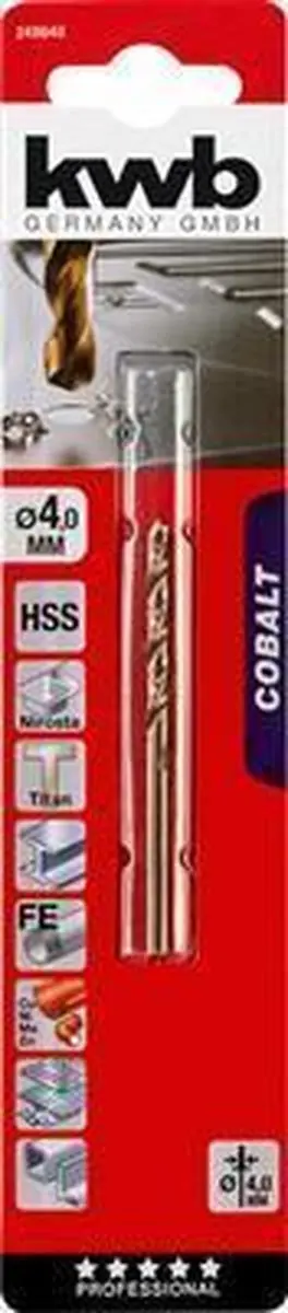 KWB Cobalt Metaalboor 4mm HSS-CO KWB248640