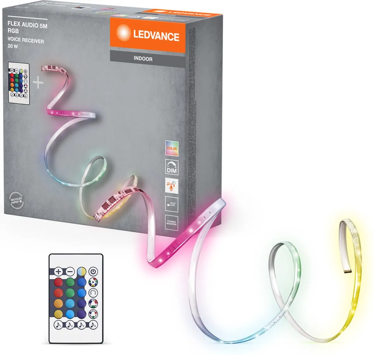 LEDVANCE FLEX AUDIO 5M RGB LED-Strip - 21W - 320lm - Wit