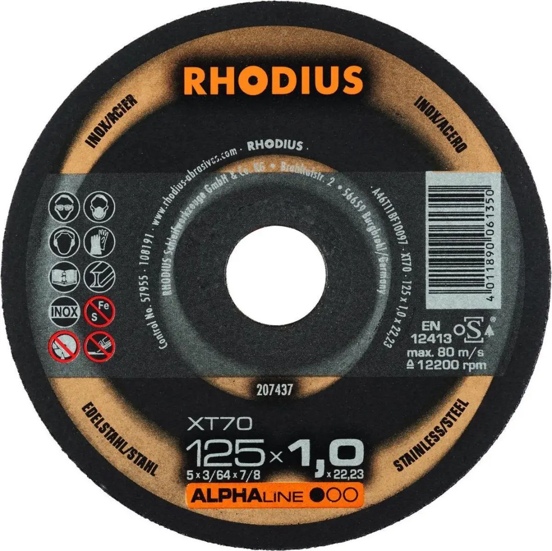 Rhodius ALPHALine I XT70 Doorslijpschijf 125mm