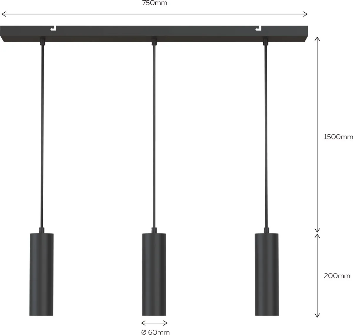 Calex Slimme Hanglamp Smart GU10 Industrieel - 5 Lichtpunten - Mat Zwart