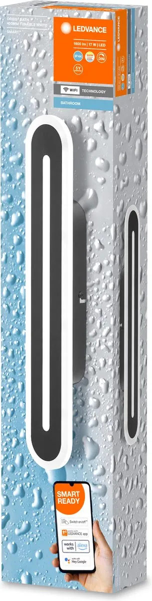 LEDVANCE Armatuur BATHROOM DECORATIVE CEILING WIFI 17W - Tunable White - Zwart - afbeelding 6 van 6
