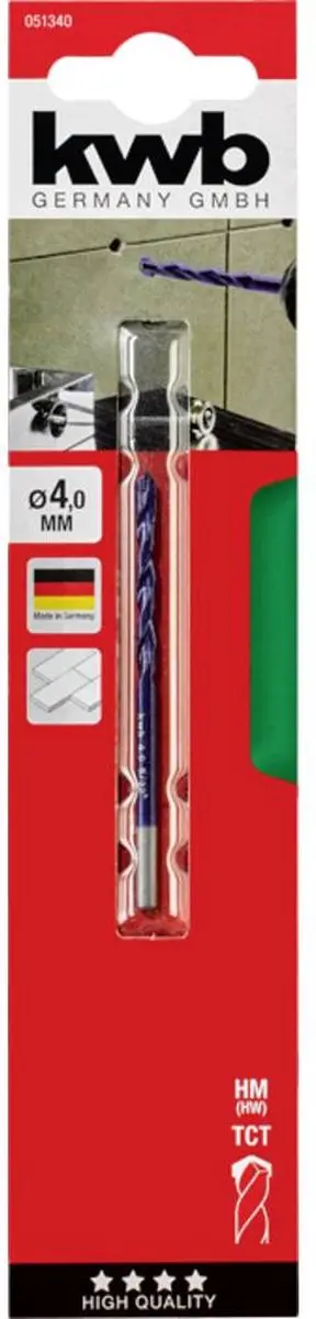 KWB 051340 Glas- en Keramiekboren 4mm - 1 Stuk - afbeelding 6 van 6