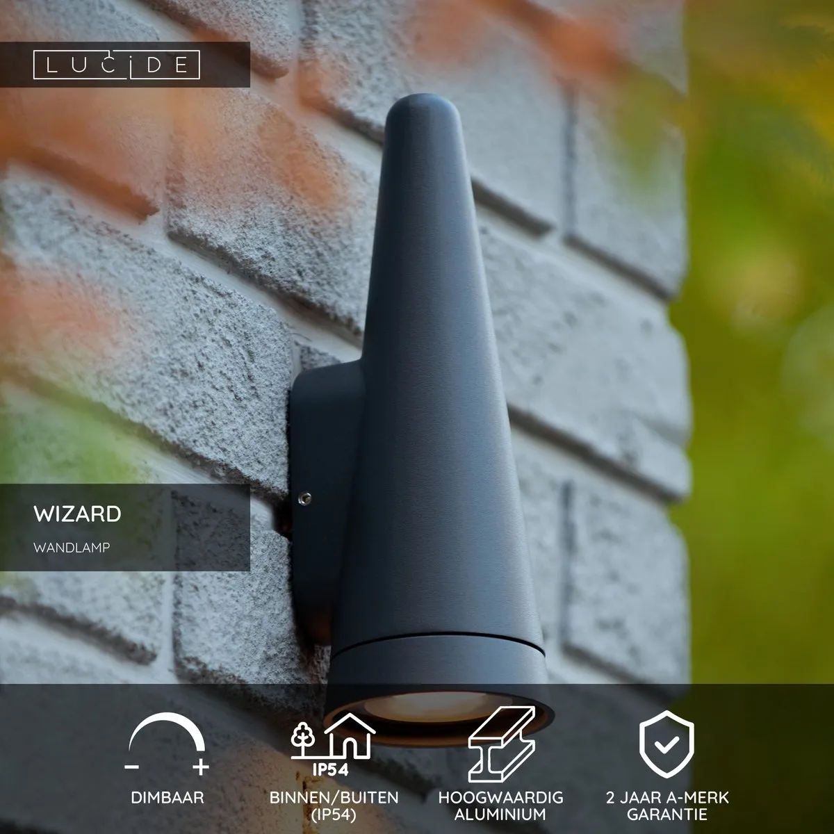 Lucide WIZARD Wandlamp LED GU10 IP54 - Antraciet