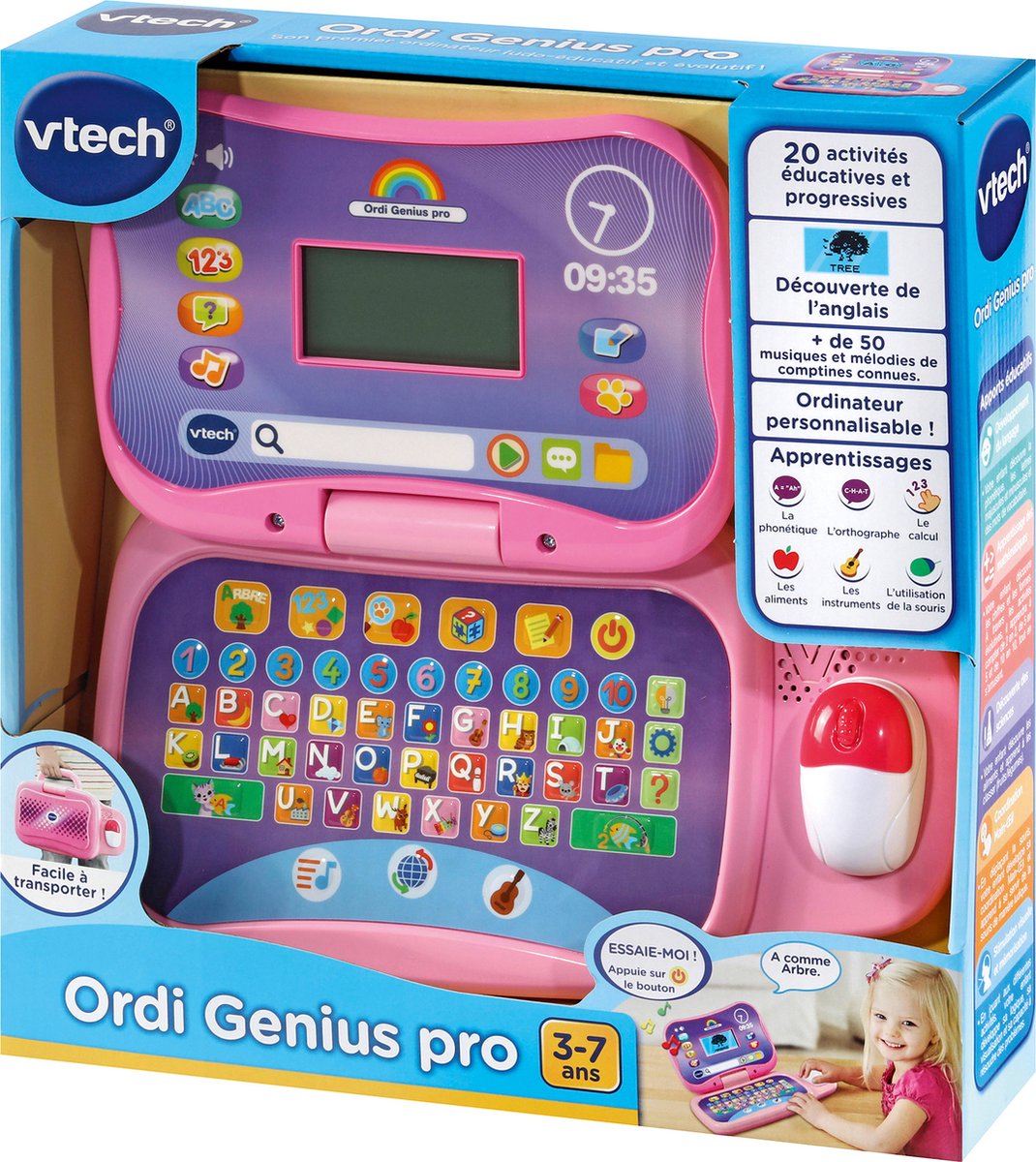 VTech Jouets Electroniques Educatifs ORDI GENIUS PRO ROSE